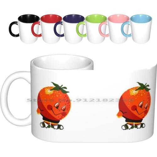 80’s Orange Boy Ceramic Mugs Coffee Cups Milk Tea Mug Orange Fruit Clementine Grapefruit Citrus Lemon Lime 80 S 1980 S 70 S