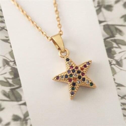 New Women Chocker Gold Color Chain Star Heart Choker Necklace Jewelry Collana Kolye Bijoux Collares Mujer Collier
