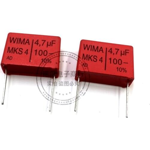 10pcs Weimar Capacitor WIMA MKS4 100V 4.7UF 475 foot pitch 22.5mm spot
