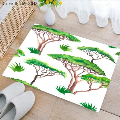 Green Tree Doormat Outdoor Entrance Anti-Slip Mat 3D Print Plants Carpet For Living Room Doormat For Bedroom Floor Rug Decor