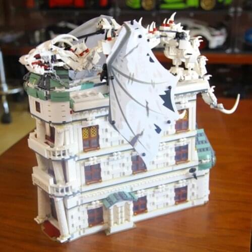 Mork Creative Street View Series Diagon Alley Bank Small Particles Assembled Toy Building Blocks Childrens Educational Toys