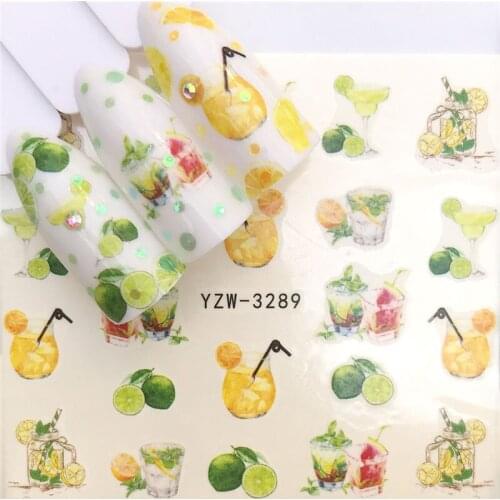 Stickers for Nails Lemon Fruit Juice DIY Water Sliders Manicure Decor Watercolor Nail Art Accessories Cheap Nail Stickers