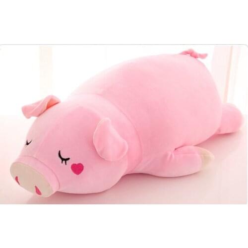 New arrival cartoon cute prone pink pig plush toy very soft throw pillow birthday gift h2728