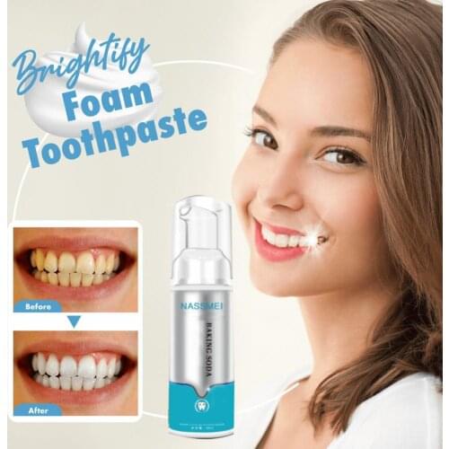 60ml Toothpaste Foam Deep Cleaning Stain Removal Yellowish Eliminating Whitening Teeth Refreshing Breath Teeth Foam for Beauty