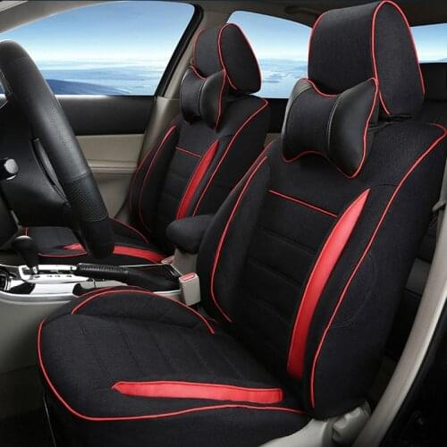 Front&Rear Sports Car Seats for MG6 Seat Covers Accessories Set Linen Cover Seats Protector Custom Fitting Black Car Seat Cover