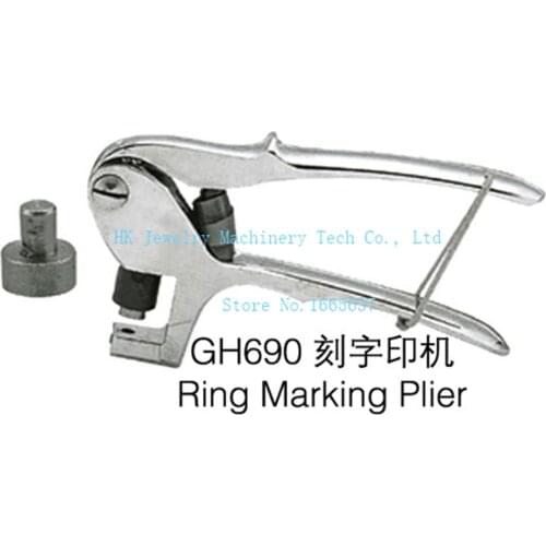 Plier insert curved lettering stamp jewelry ring karat marking