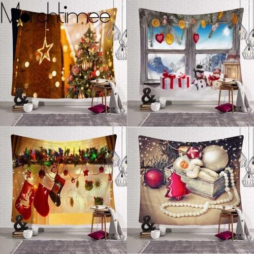 Festival Christmas Tree Tapestry Wall Hanging Vintage Ornament Holiday Art Wall Hanging Home Indoor Bedroom Decor Picnic Mat
