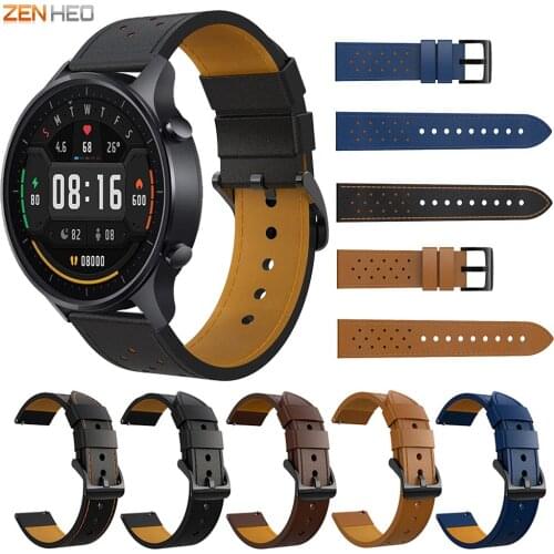 22mm Genuine Leather Strap For Xiaomi Mi Watch Color Replacement Watchband For Xiaomi Huami Amazfit GTR 2/GTR 2e Watch Band
