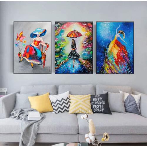 Nordic Graffiti Art Abstract Girl Canvas Painting Wall Art Posters Prints Wall Picture for Living Room Home Wall Cuadros Decor