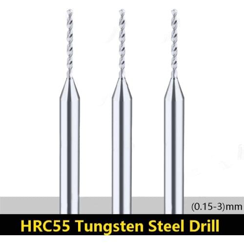 BEYOND 1pcs HRC55 Tungsten steel Drill Bit Micro Diameter 0.15-3mm D3 Shank Solid Alloy High Speed Twist Drills PCB