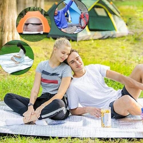 Outdoor camping picnic mat Thickensd waterproof Double-sided Aluminum Film Tent sleeping pad protable folding beach blanket