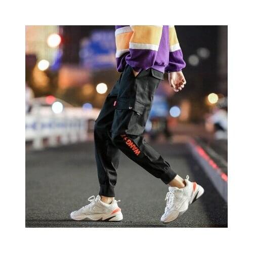 Outdoor 2019 Spring Autumn Multi Pocket Elastic Waist Ribbon Camouflage Cargo Hiking overalls Trousers men teenagers pants men