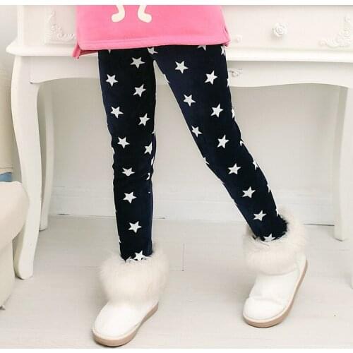 Girls Elastic Waist Skinny High Pencil Pants Warm Cashmere Pants Children Winter Thick Underwear Skinny Baby Girl Winter Pants