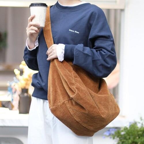 Yeqofcd Womens Corduroy Messenger Bag Single Shoulder Bags Zipper Solid Color Handbag Simple Lady Student Crossbody Purses