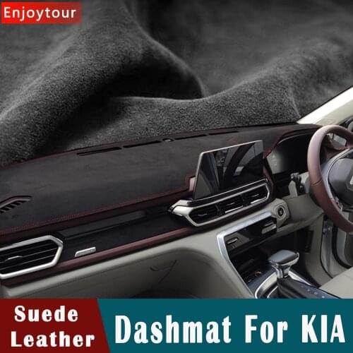 Suede Leather Dashmat Dashboard Cover Dash Mat Carpet for Kia Forte K3 Cerato Cadenza/K7 Optima/Magentis/K5 KX1 KX3 KX5 KX7 RHD