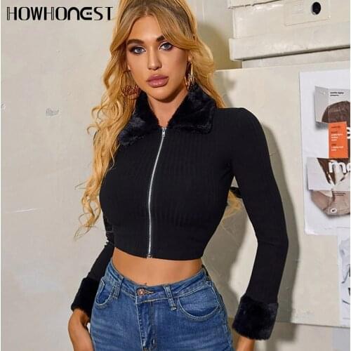 Za Womens T-shirt 2021 New Summer Fashion Style Article Knitting Pure Solid Dew Navel Suede Long Sleeve Traf Top Female Clothes