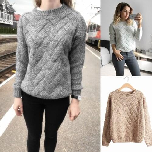 Women Sweaters Thick Warm Pullover O Neck Loose Cashmere Jumper Soft Oversized Knitwear Sweater Korean Women Winter Jumpers