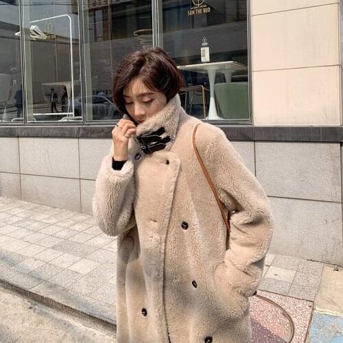 Shearing Winter Coat Sheep Real Fur Jacket for Women Clothes 2020 Manteau Femme 290405 YY992