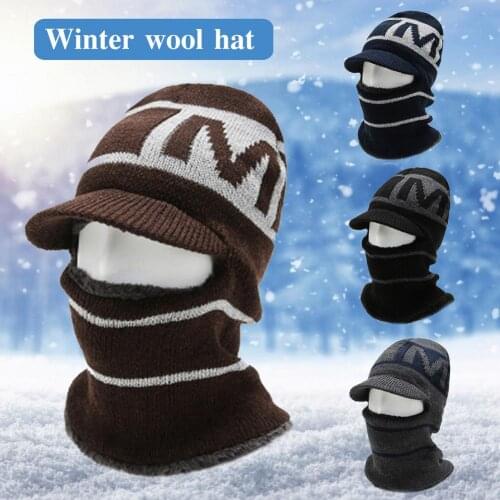 Winter Knitted Balaclava Beanie Hat Men Warm Cycling Ski Hat