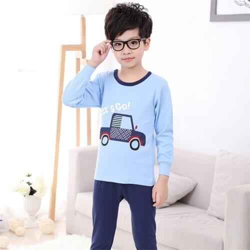 2pcs/sets 2017 Boy Pajamas Kids Car Cartoon Long Sleeve Tops+Pants Childrens Nightwear Sleepwear Boys Pyjamas Sets Outfits