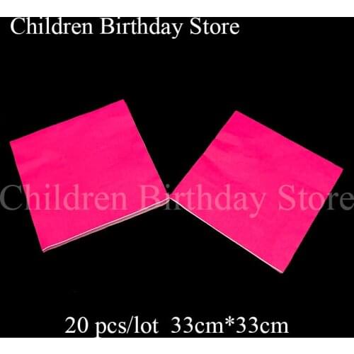 20pcs/pack solid color disposable napkins rose theme birthday party decorations plain color theme paper napkins rose napkins