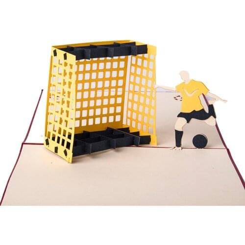 3D Three-dimensional Greeting Card Football Sports Handmade Greeting Card Paper Sculpture Three-dimensional Birthday Postcard