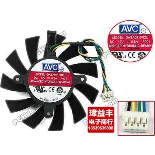 GTX460 550TI DASA0815R2U 0.60A 12V four pin intelligent thermographic card heat dissipation fan