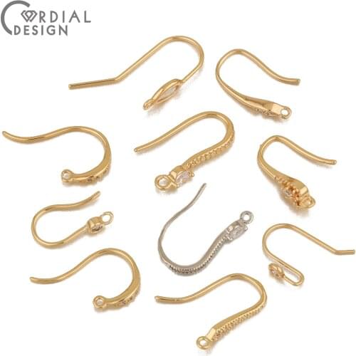 Cordial Design 6Pcs CZ Earring Hooks/Hand Made/Genuine Gold Plating/Jewelry Findings & Components/Earring Accessories/DIY Making