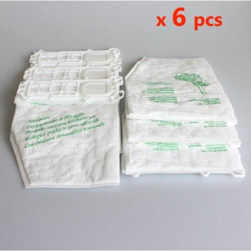 6 pcs/ lot vacuum cleaner bag filter Dust Bags for Vorwerk VK135 VK136 FP135 FP136 KOBOLD135 KOBOLD136 VK369