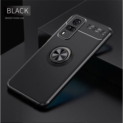 Metal Ring Case For Vivo Y31 Cases Shockproof Matte tpu Silicone Phone Cover For vivo Y31 Y 31 vivoY31 2021 6.58" Coque Funda