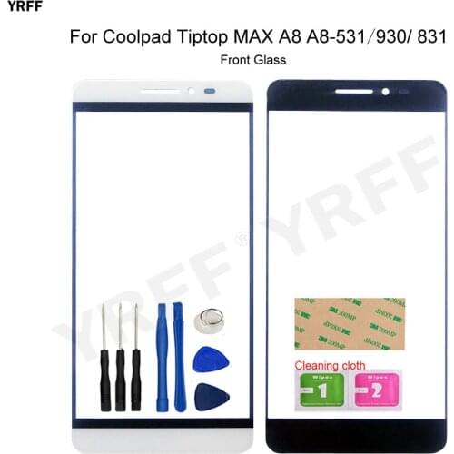 For Coolpad Tiptop MAX A8 Front Glass Panel A8-531 A8-930 A8-831 (No Touch Screen) Outer Glass Cover Assembly Parts A8