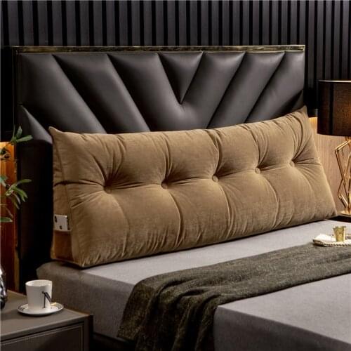 Home Soft Large Pillow Back Cushion Long Elastic Backrest Multifunction Luxury Decor for Bedside Seat Bed Sofa Tatami