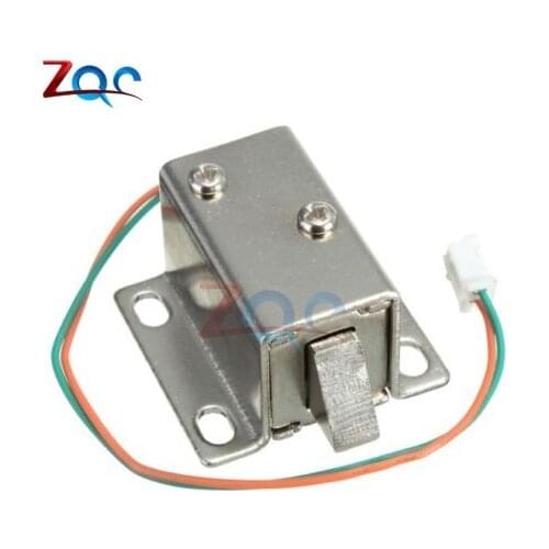 DC 12V 350mA Mini Small Solenoid Electromagnetic Electric Control Cabinet Drawer Lock for DIY Project 27*29*18mm