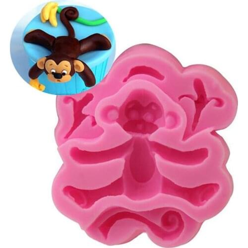 DIY Cake Monkey Shape Mold Food Grade Silicone Soap Mold Fondant Animal Silicone Mold Liquid Fondant Mold Cake Making Tools