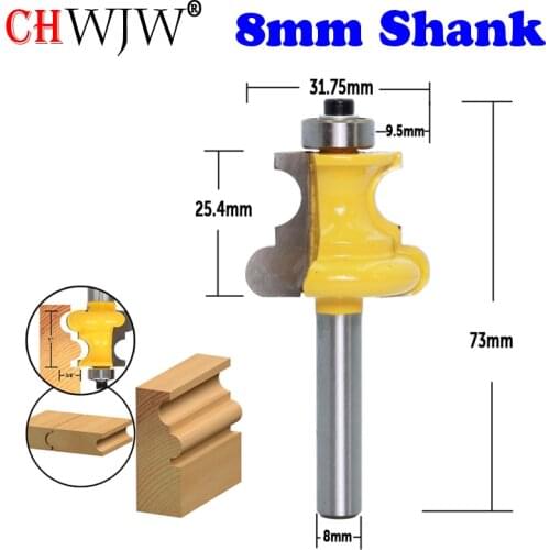 CHWJW 1pc 8mm Shank Bead Molding Router Bit Flute & Beading Line Woodworking Tenon Milling Cutter for Wood Tool