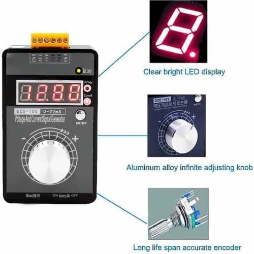 0-5V 0-10V 4-20mA Signal Generator with Rechargeable Battery Pocket Adjustable Voltage Current Simulator LB01G Calibrator