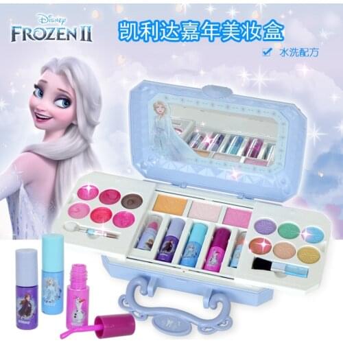 Disney girls frozen 2 elsa anna Cosmetics Beauty make up Set Toy kids snow White princess Fashion Toys Play House love Gift