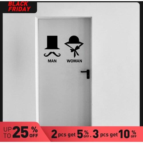 Colorful WC Self Adhesive Vinyl Waterproof Wall Decal Nursery Room Decor Decorative Sticker Waterproof Home Decor