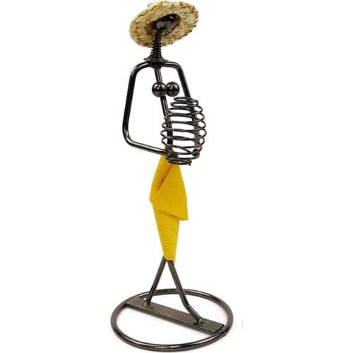 Creative Iron Girl Flower Vase Stand Holder Decorative Pot Desktop Table Ornaments Vases For Flowers Office Home Decoration Gift