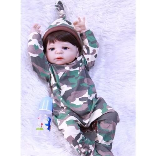 Boy reborn baby dolls 22"55cm bebe full silicone reborn baby dolls real true looking best child gift toy dolls