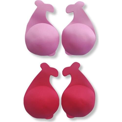 Lucky Dolphin 2 Pairs Women Lift Nipplecovers Rabbit Strapless Backless Bra, Self Adhesive Silicone Invisible Bra