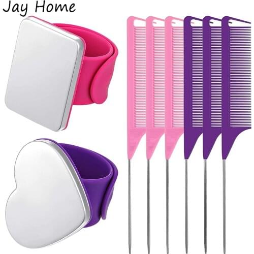 Magnetic Wrist Sewing Pincushion Wristband Pin Cushion Holder with Stainless Steel Pintail Comb for Hair Clips Hand Sewing Tools