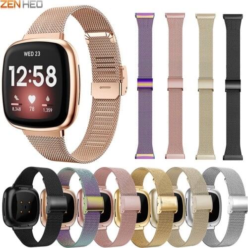 Milanese Watchband For Fitbit Sense Mesh Stainless Steel Bracelet Strap For Fitbit Versa 3 Smart Watch Band