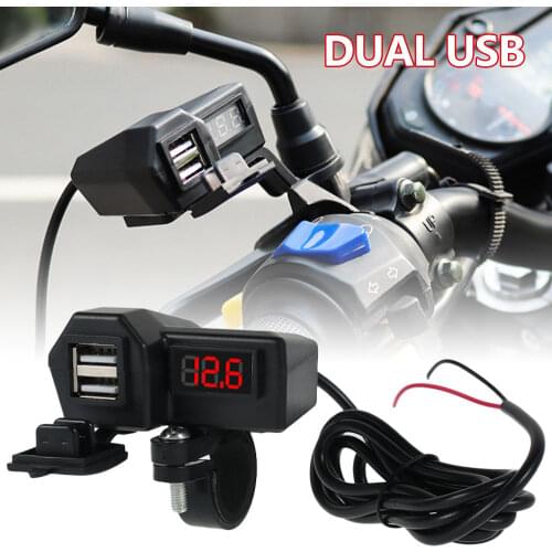 Mini DC 10/24V Dual USB Phone Charger Motorcycle Car Cigarette Adapter for Cars Motorcycles Lighter Socket Charger Power