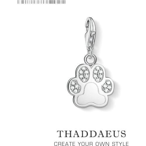 Fashion Cute Pets Dogs Footprints Paw Pendant Charm Fit Necklaces & Bracelet 925 Sterling Silver Sweater Jewelry for Women