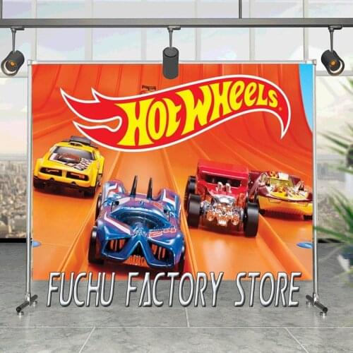 Cartoon Intense Racing Hot Wheels Background Boy Birthday Party Decorated Photography Studio 3D Digital Photo Backdrop Cloth