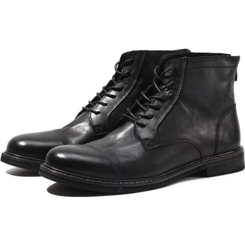 New Style winter Martin boots outdoors Genuine Leather Retro Lace up Breathable Ankle High quality Mens Boots