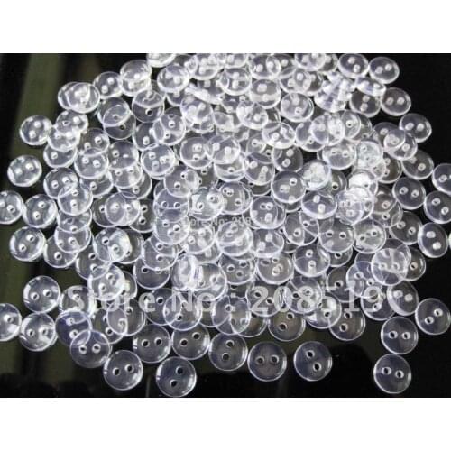 NB0053 Transparent Baby Buttons 1000pcs 9mm round 2 holes sewing buttons for t shirt