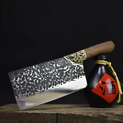 Chopping double-purpose knife Longquan kitchen knife chef knife old fashioned vintage knife handmade knife handforged