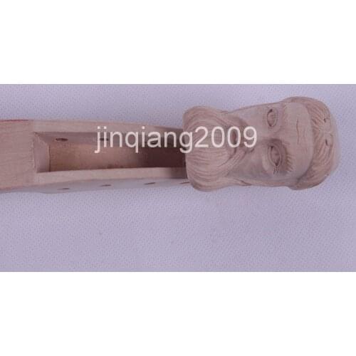 ONE unfinished violin neck 4/4 Head violin neck Fine flame maple hand made 25